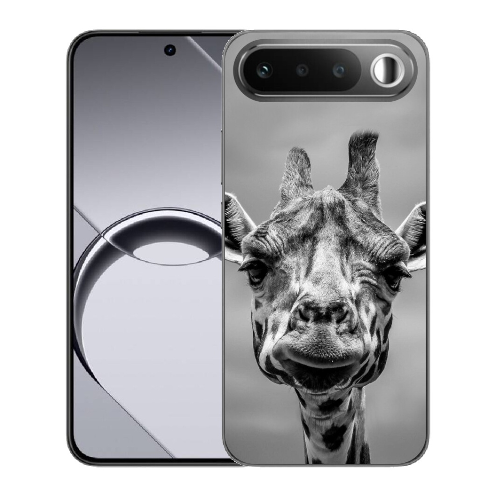 Gelový kryt mmCase na Realme 16 5G - černobílá žirafa