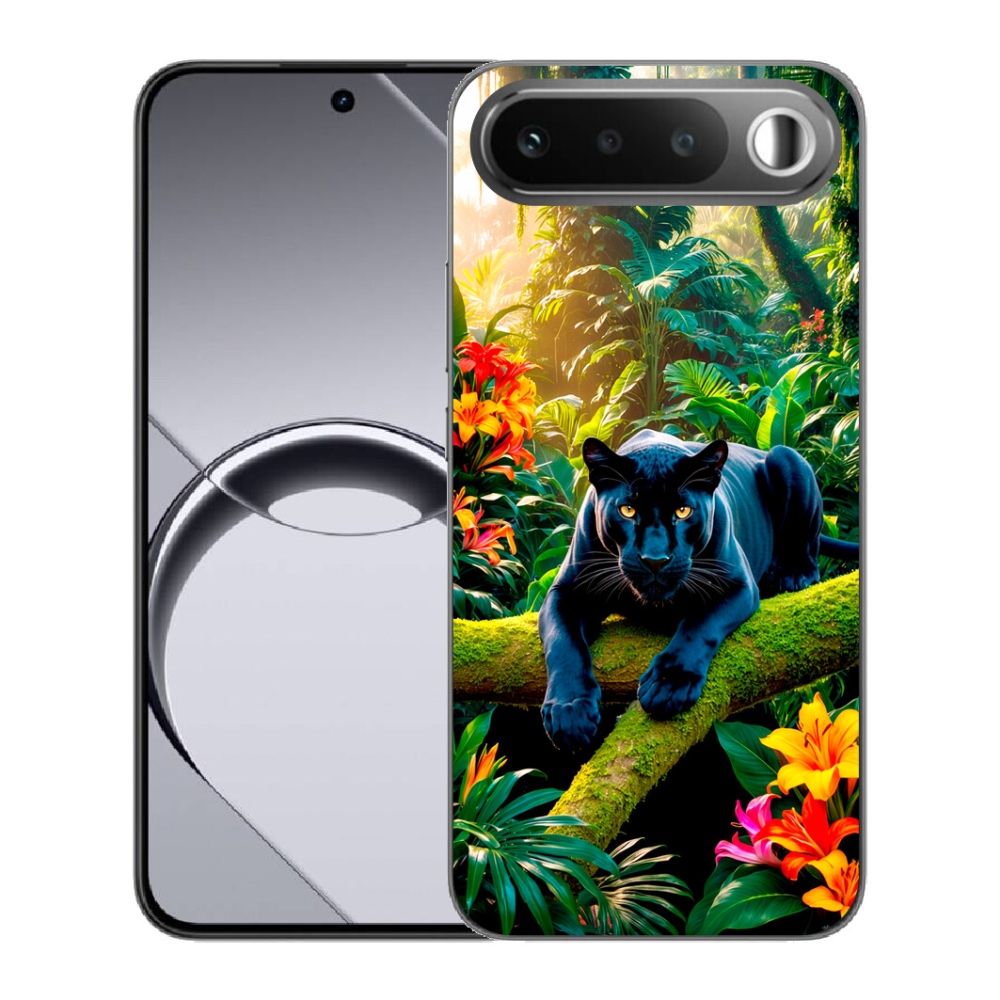Gelový kryt mmCase na Realme 16 5G - černý panter v džungli