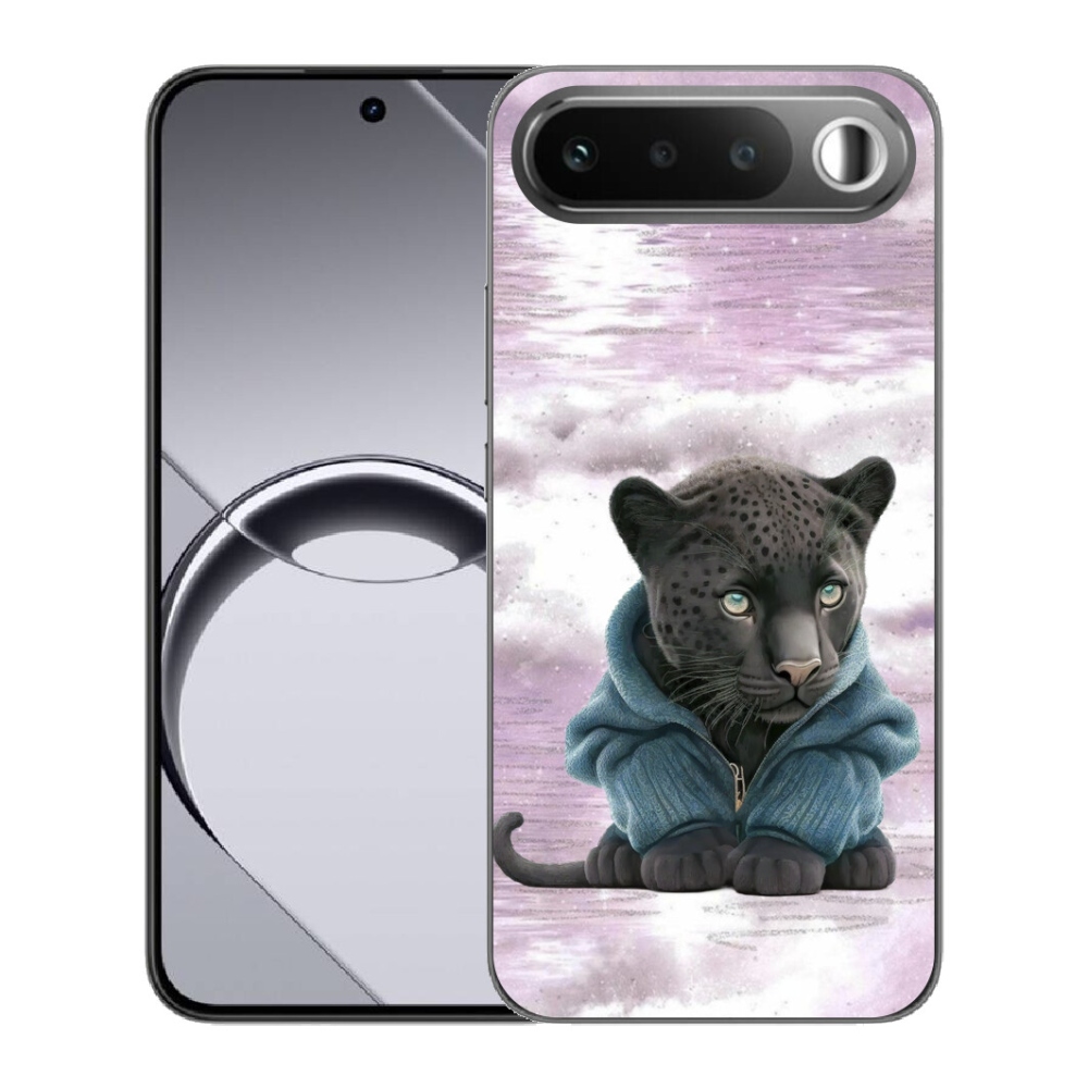 Gelový kryt mmCase na Realme 16 5G - černý panter ve svetru