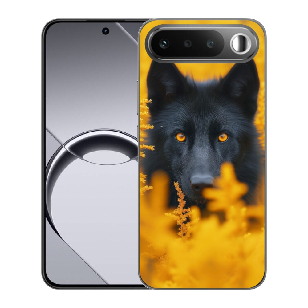 Gelový kryt mmCase na Realme 16 5G - černý vlk 2