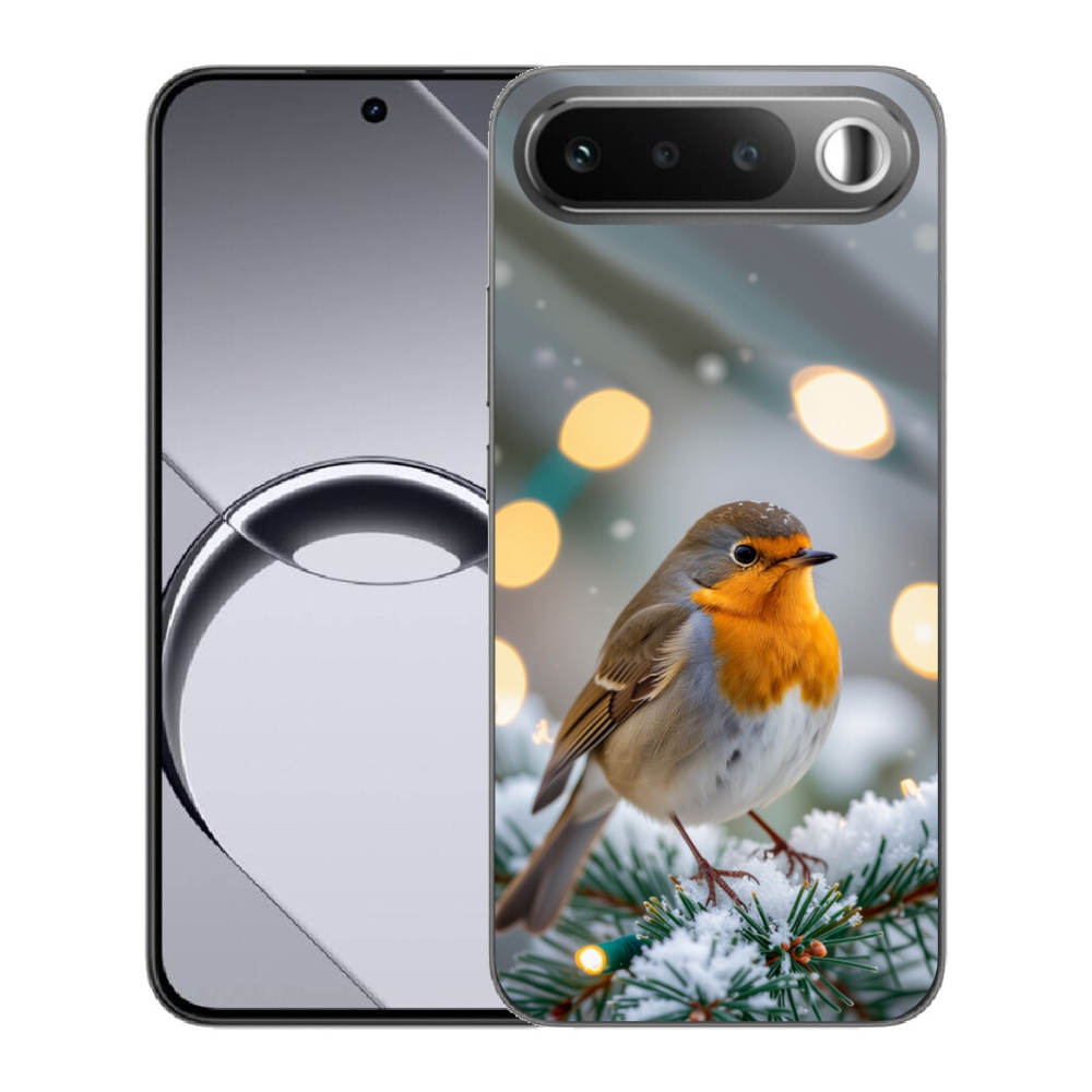 Gelový kryt mmCase na Realme 16 5G - červenka v zimě