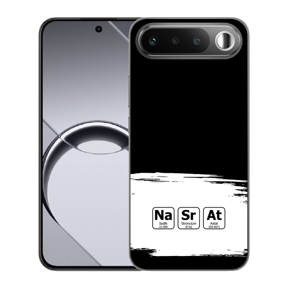 Gelový kryt mmCase na Realme 16 5G - chemické prvky bíločerné pozadí