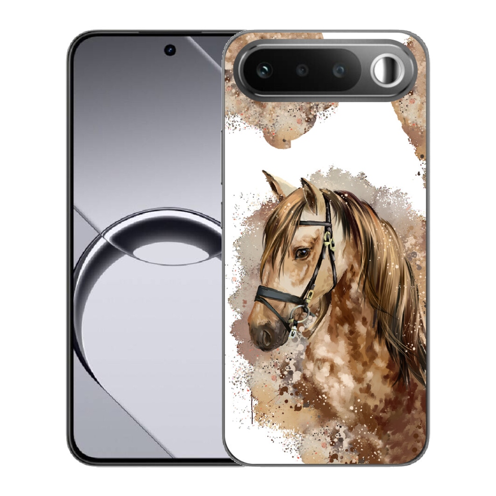 Gelový kryt mmCase na Realme 16 5G - hnědý kreslený kůň