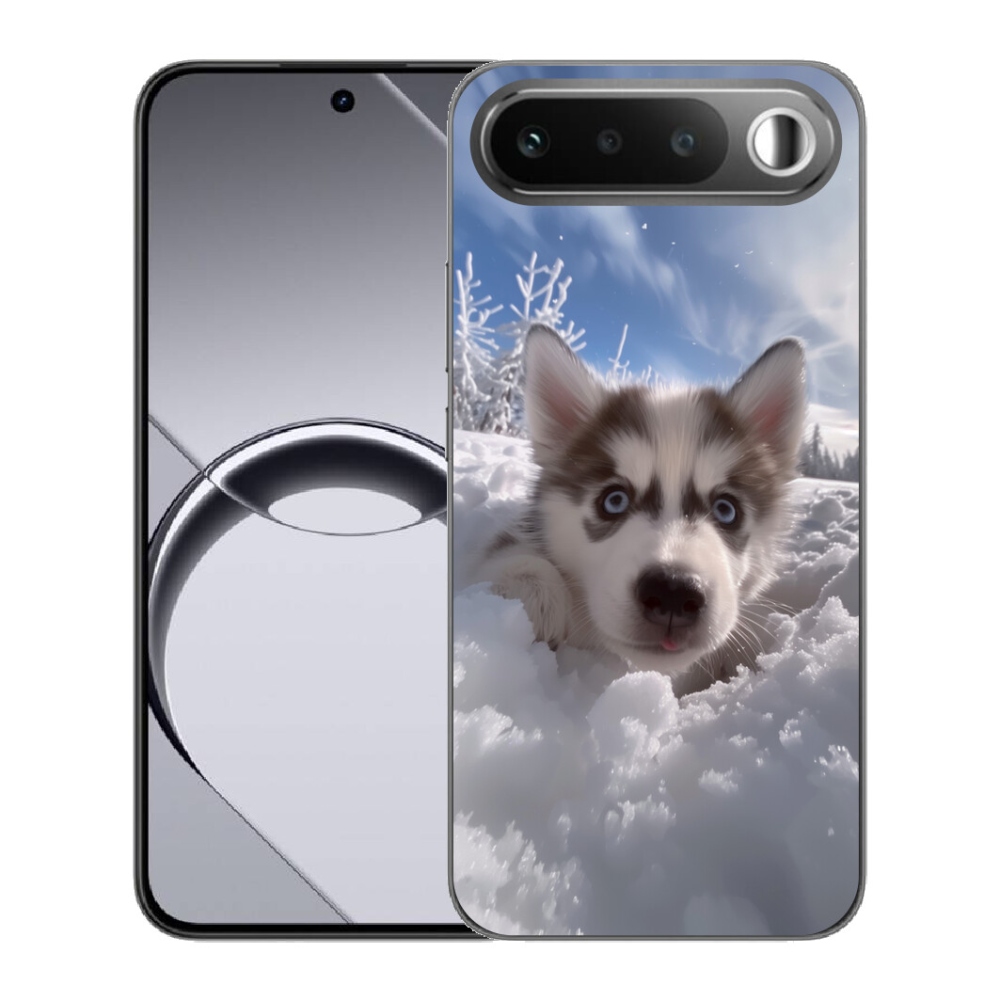 Gelový kryt mmCase na Realme 16 5G - husky ve sněhu