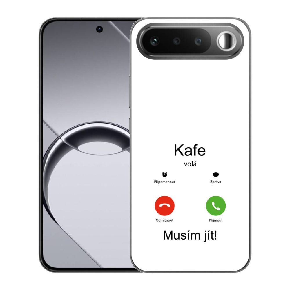 Gelový kryt mmCase na Realme 16 5G - kafe volá bílé pozadí