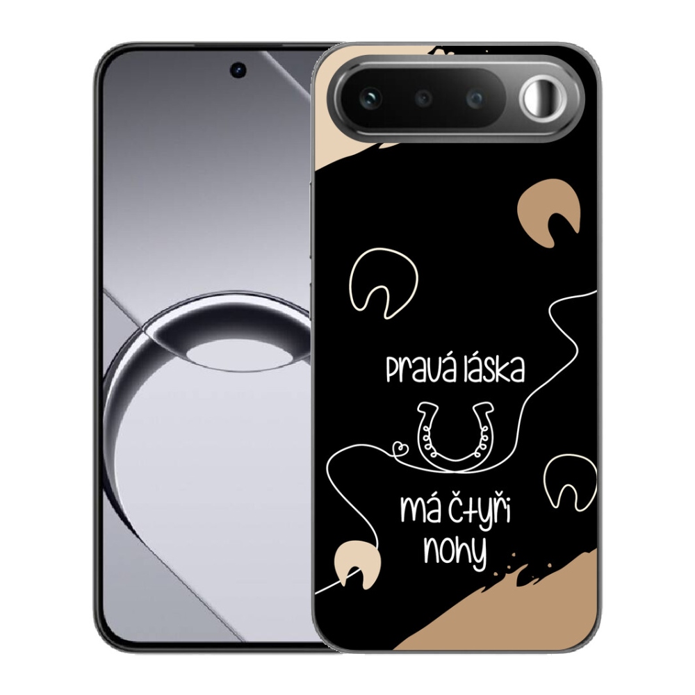 Gelový kryt mmCase na Realme 16 5G - koňský motiv černé pozadí