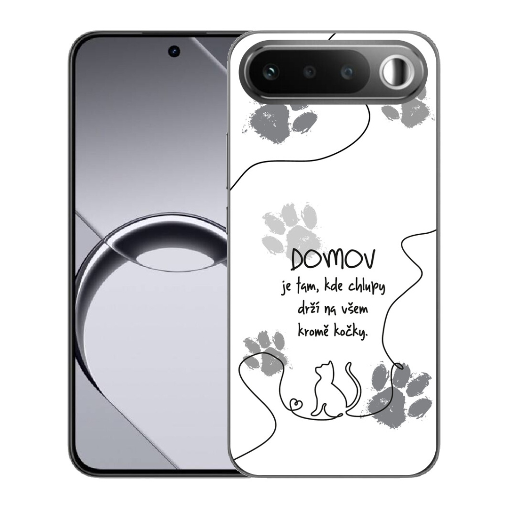 Gelový kryt mmCase na Realme 16 5G - kočičí motiv bílé pozadí