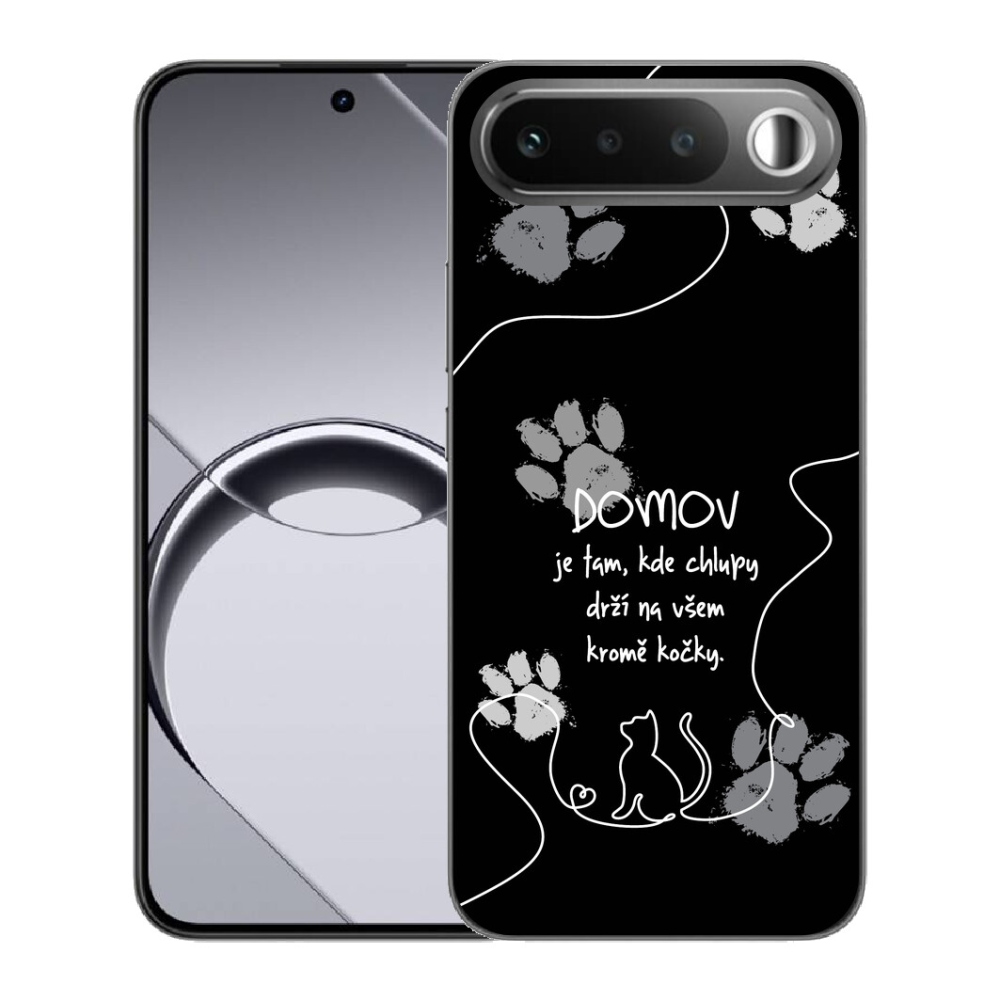 Gelový kryt mmCase na Realme 16 5G - kočičí motiv černé pozadí