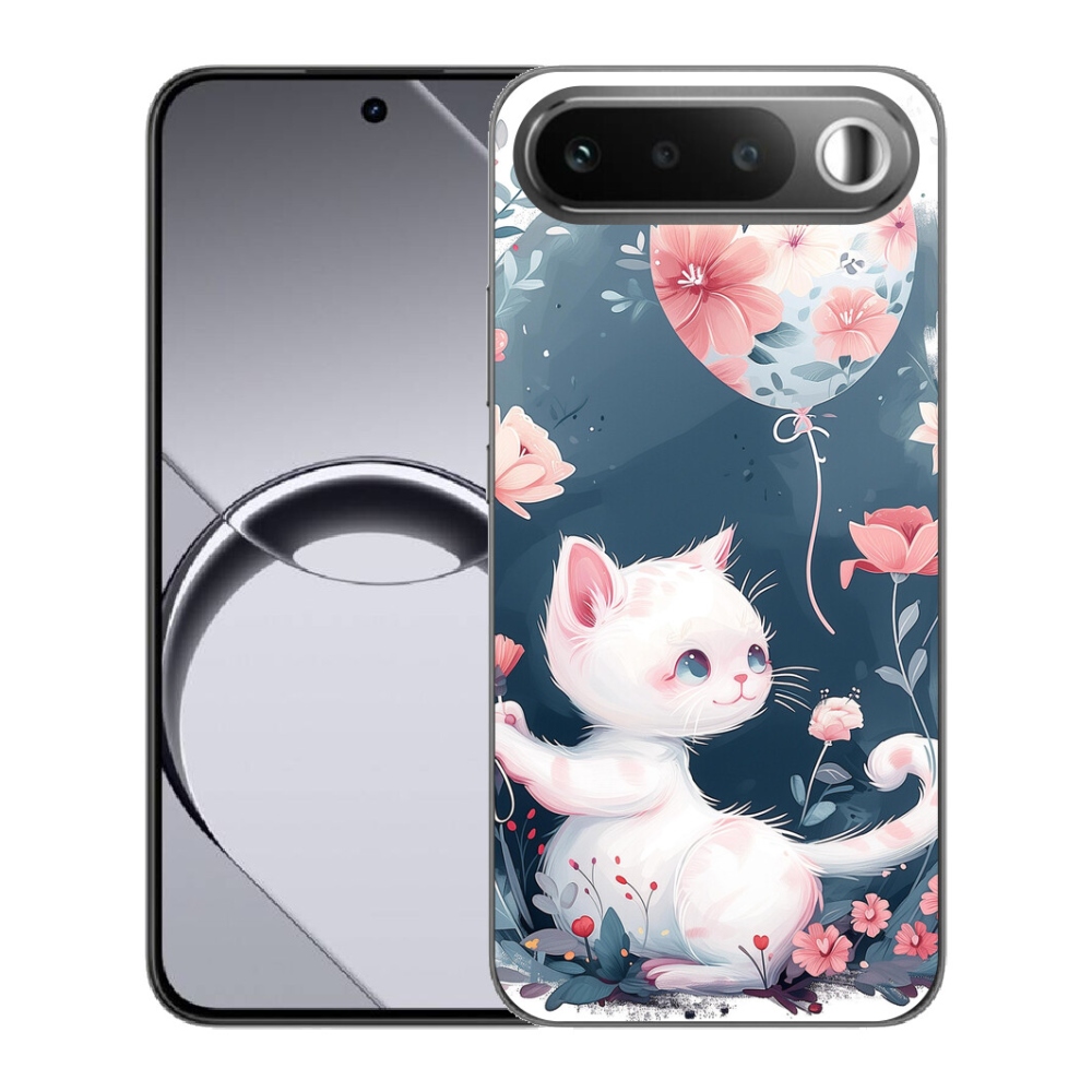 Gelový kryt mmCase na Realme 16 5G - kotě s balónkem