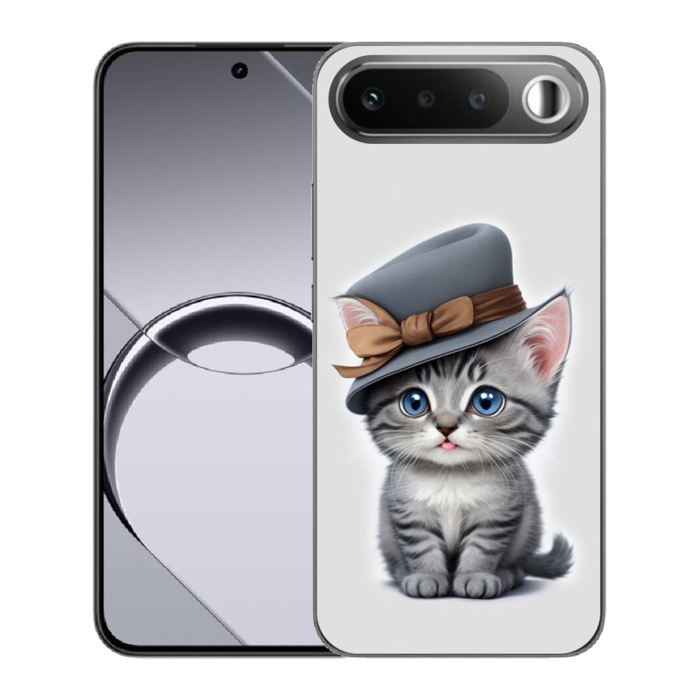 Gelový kryt mmCase na Realme 16 5G - kotě s kloboukem