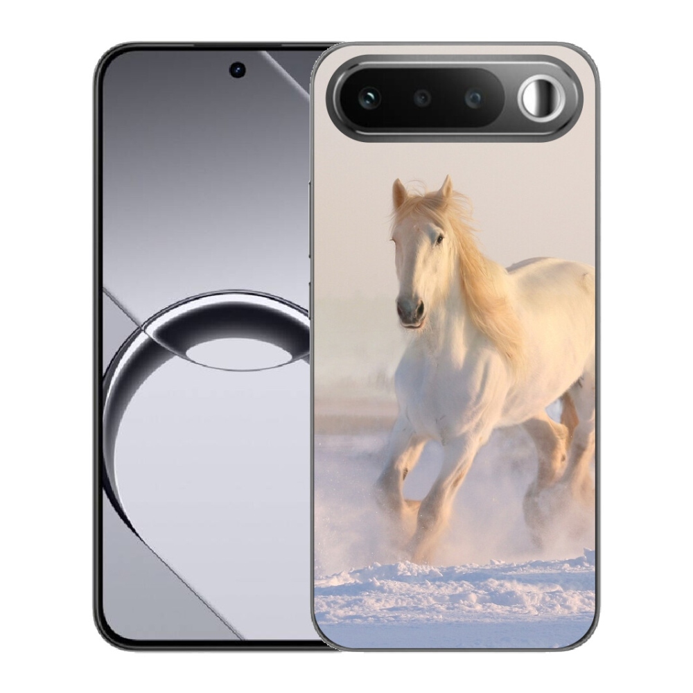 Gelový kryt mmCase na Realme 16 5G - kůň ve sněhu