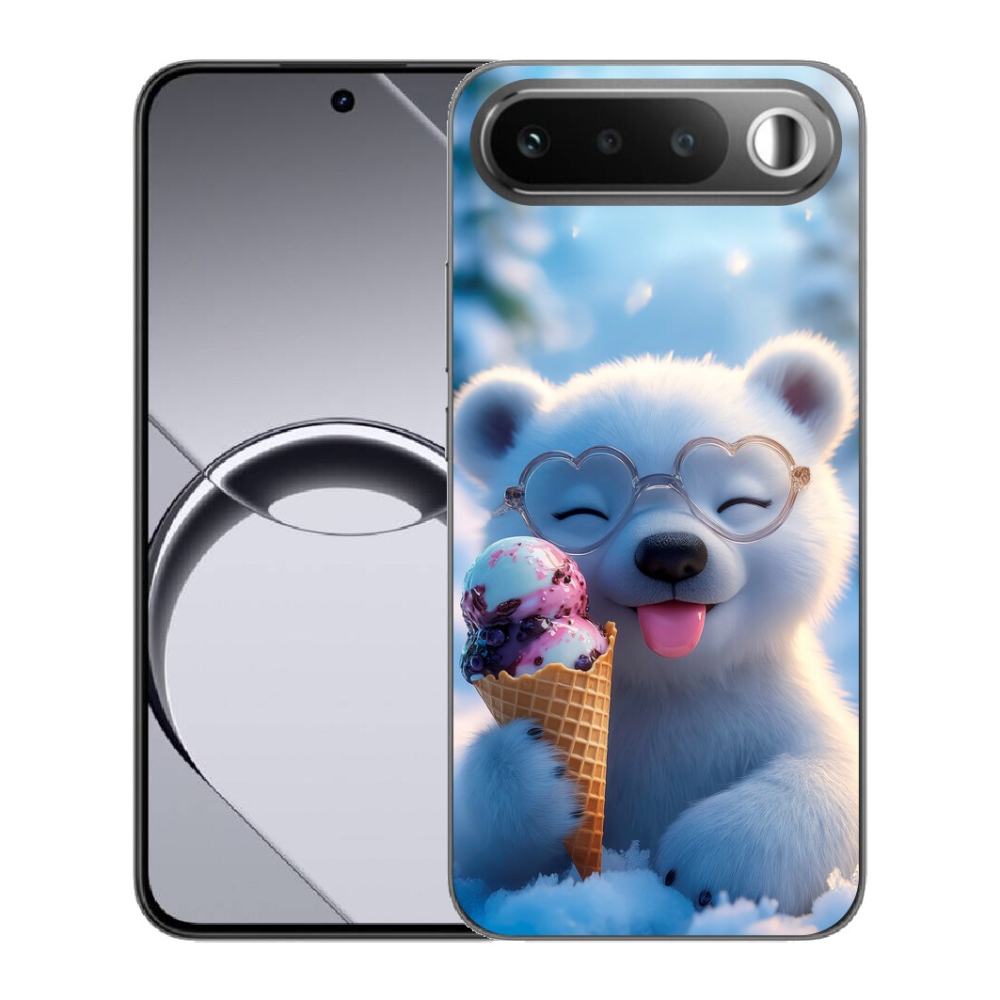 Gelový kryt mmCase na Realme 16 5G - medvídek se zmrzlinou