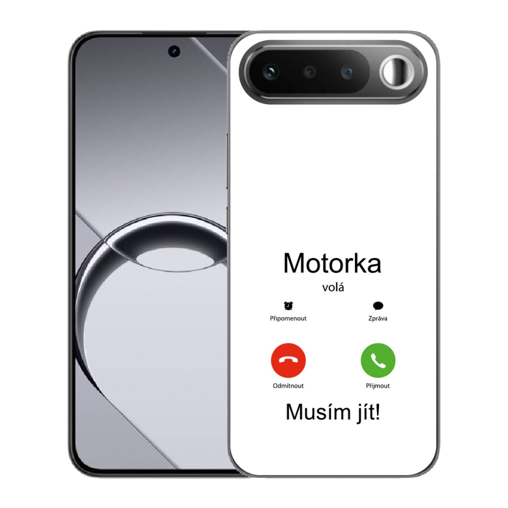 Gelový kryt mmCase na Realme 16 5G - motorka volá bílé pozadí