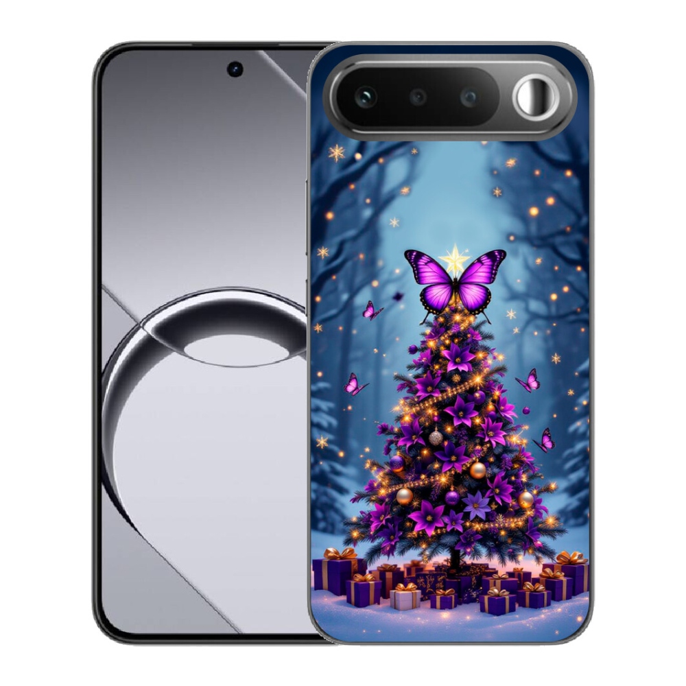 Gelový kryt mmCase na Realme 16 5G - motýlí vánoční stromek