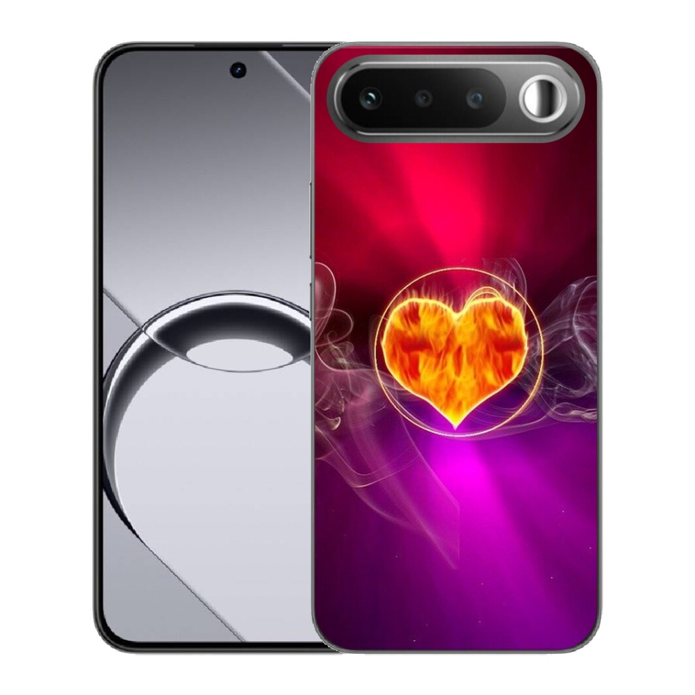 Gelový kryt mmCase na Realme 16 5G - ohnivé srdce