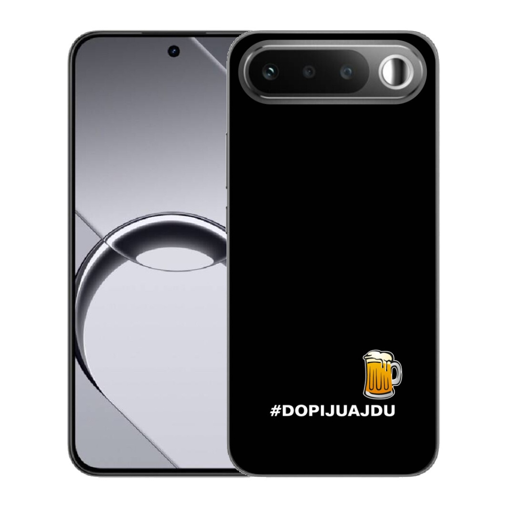 Gelový kryt mmCase na Realme 16 5G - pivní motiv 1 černé pozadí