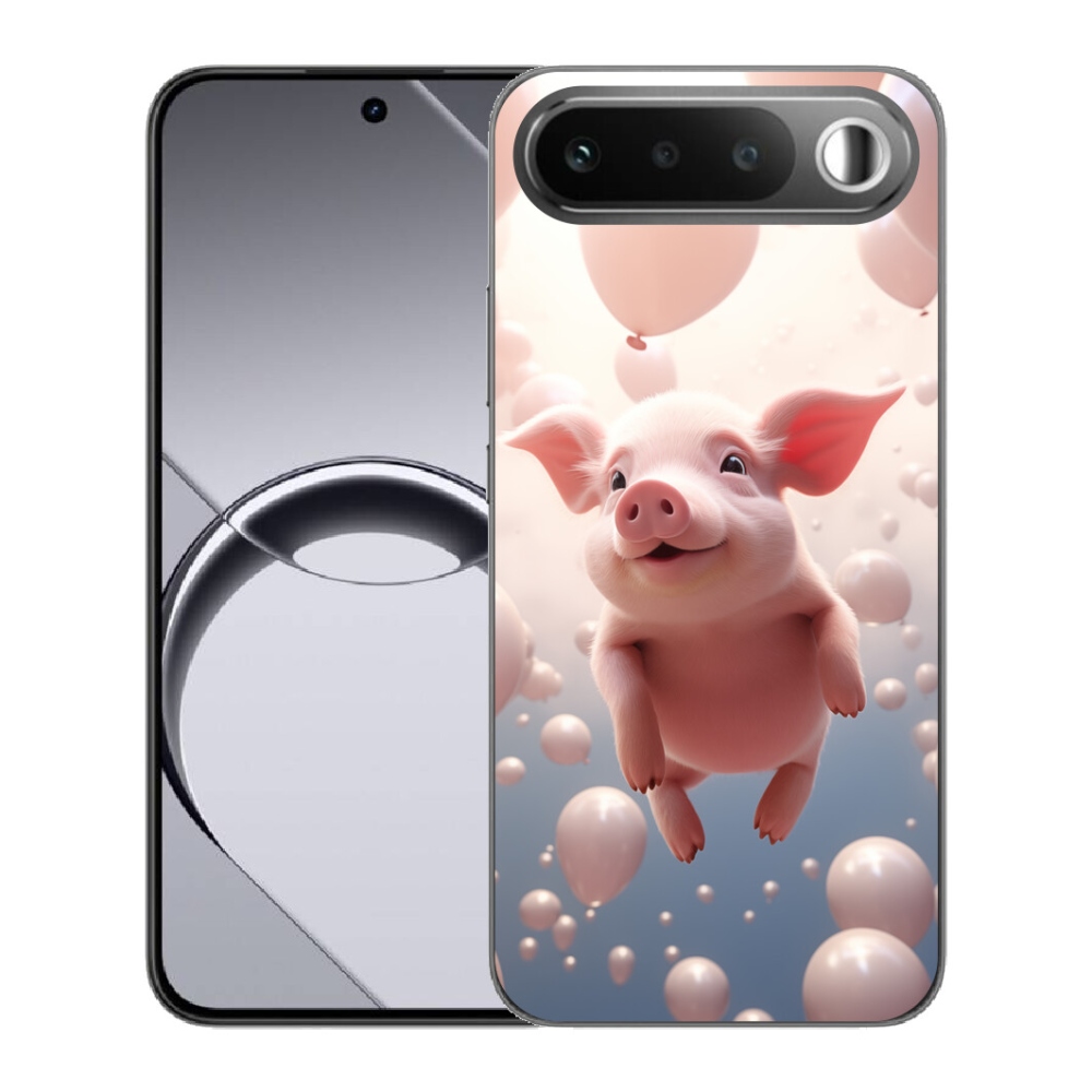 Gelový kryt mmCase na Realme 16 5G - prasátko s balónky