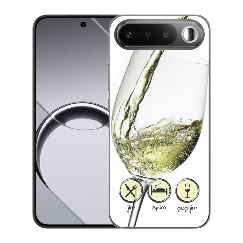 Gelový kryt mmCase na Realme 16 5G - sklenička vína bílé