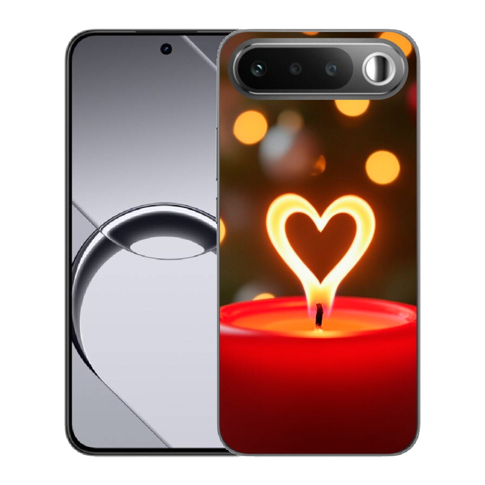 Gelový kryt mmCase na Realme 16 5G - srdce z plamene