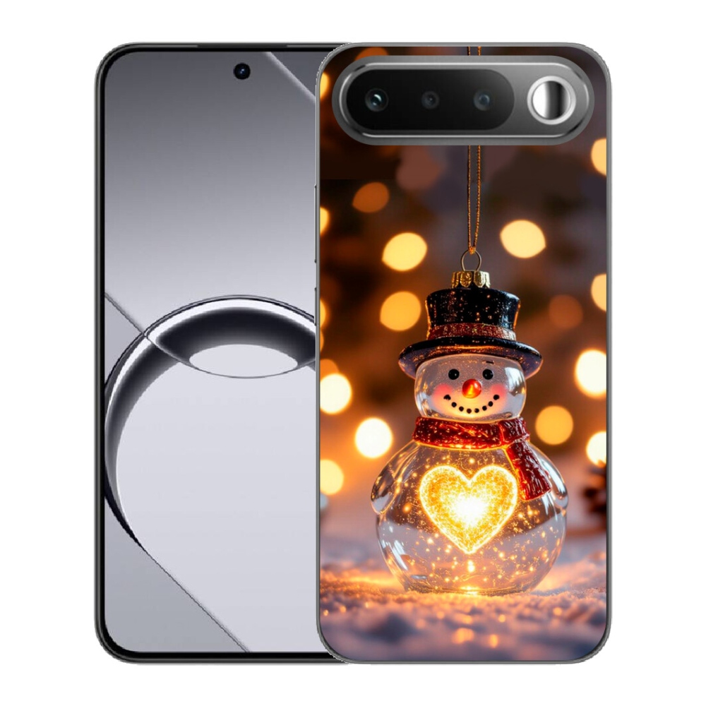 Gelový kryt mmCase na Realme 16 5G - svítící vánoční sněhulák