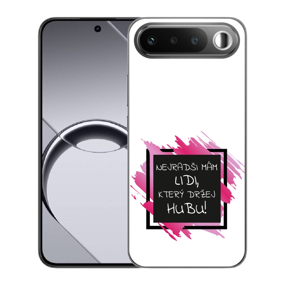 Gelový kryt mmCase na Realme 16 5G - vtipný text 7 černobílé pozadí