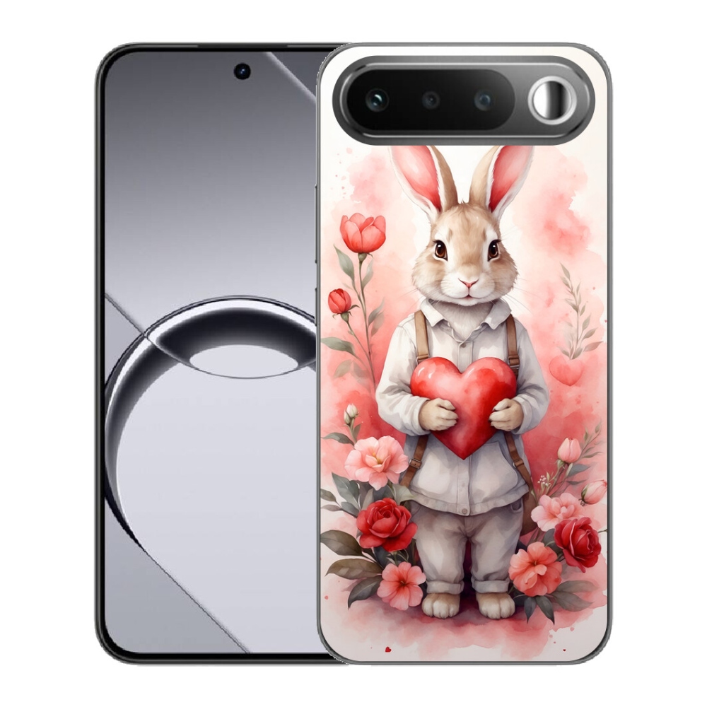 Gelový kryt mmCase na Realme 16 5G - zajíc se srdíčkem