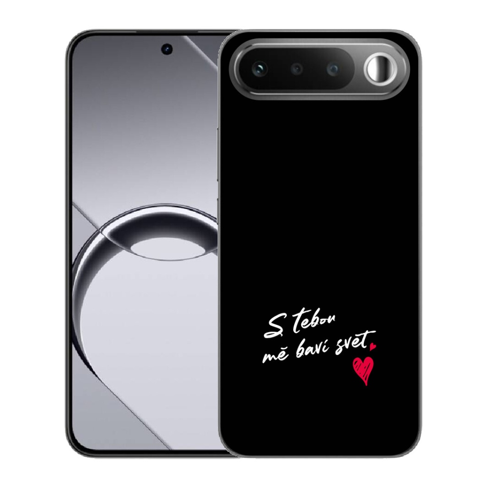 Gelový kryt mmCase na Realme 16 5G - zamilovaný text 1 černé pozadí
