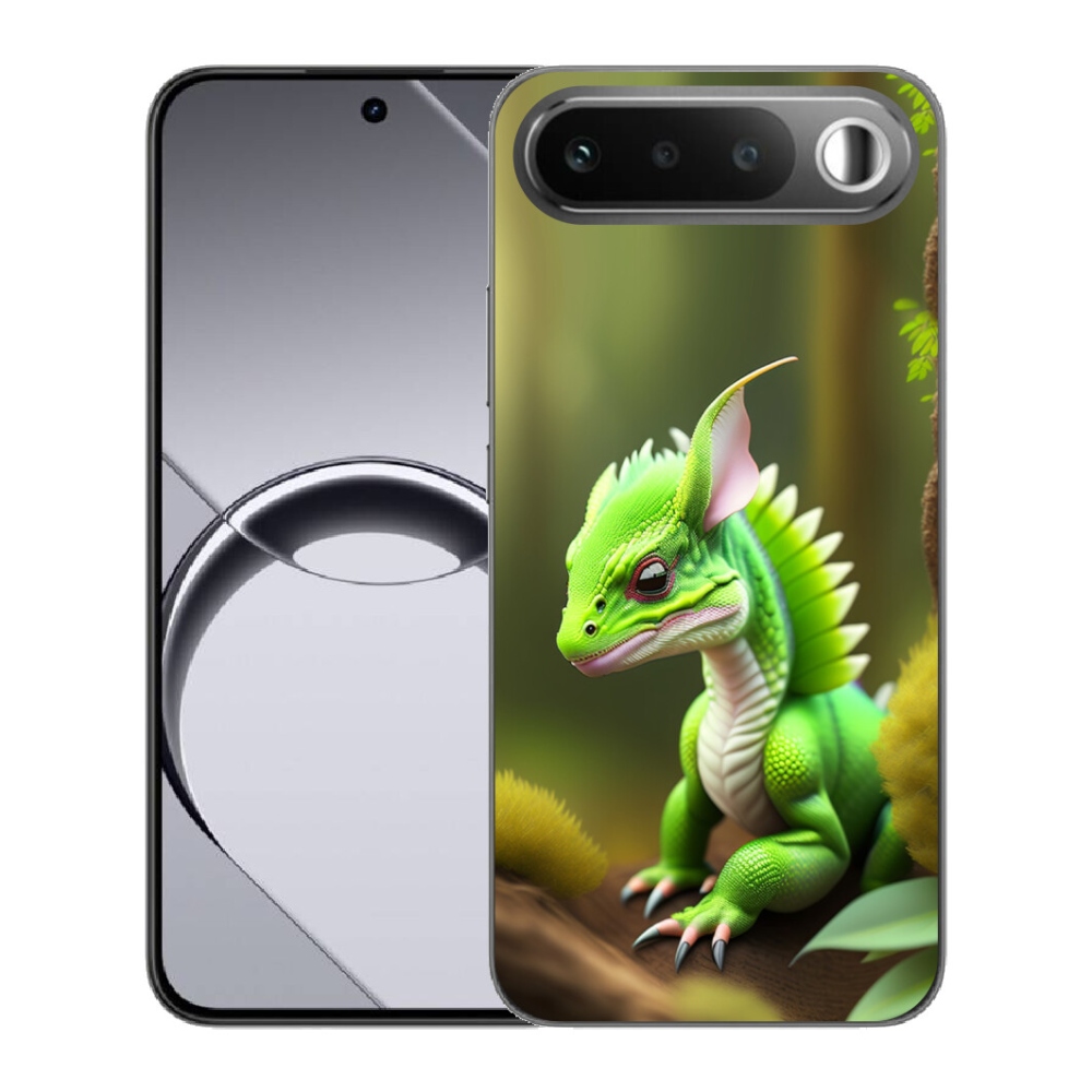 Gelový kryt mmCase na Realme 16 5G - zelený dráček