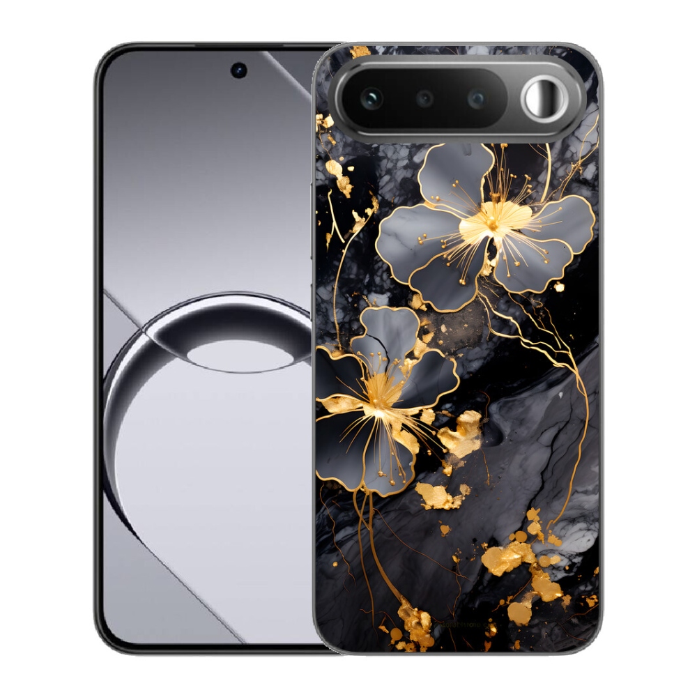 Gelový kryt mmCase na Realme 16 5G - zlaté květy