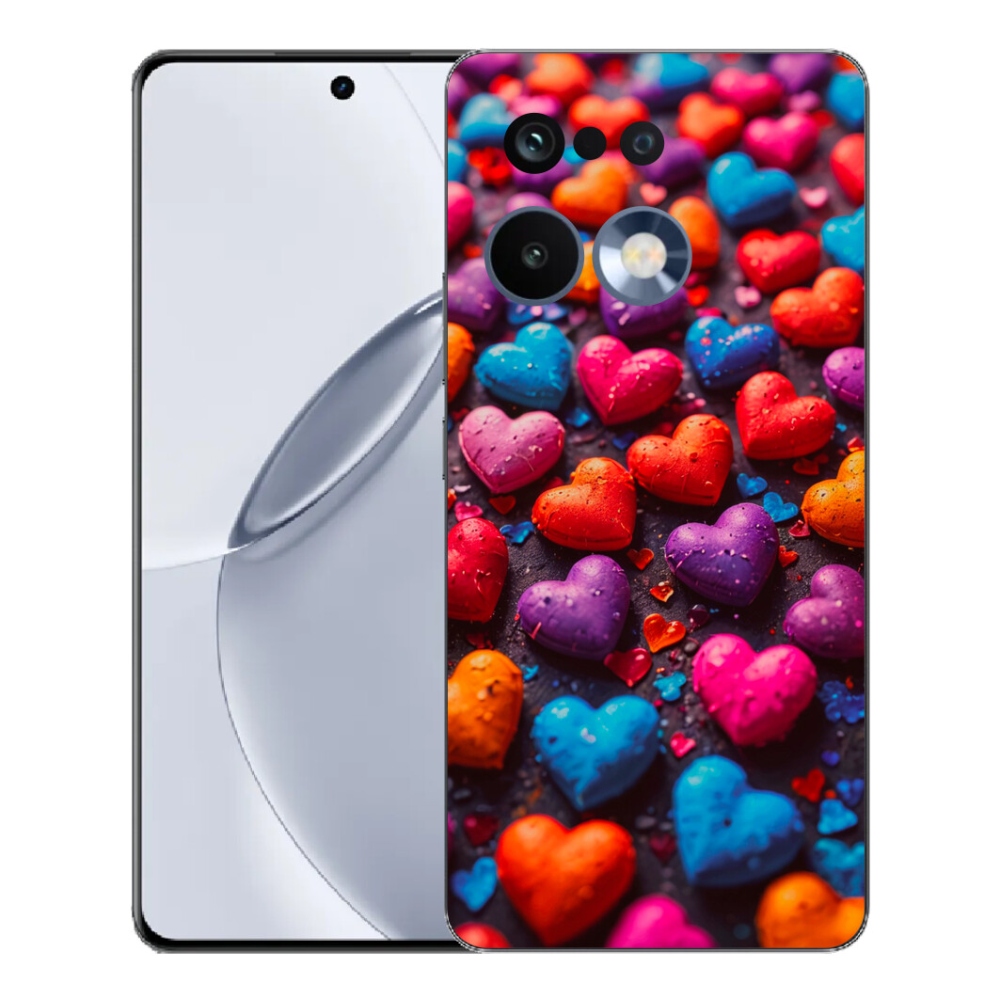 Gelový kryt mmCase na Realme 16 Pro+ - barevná srdce