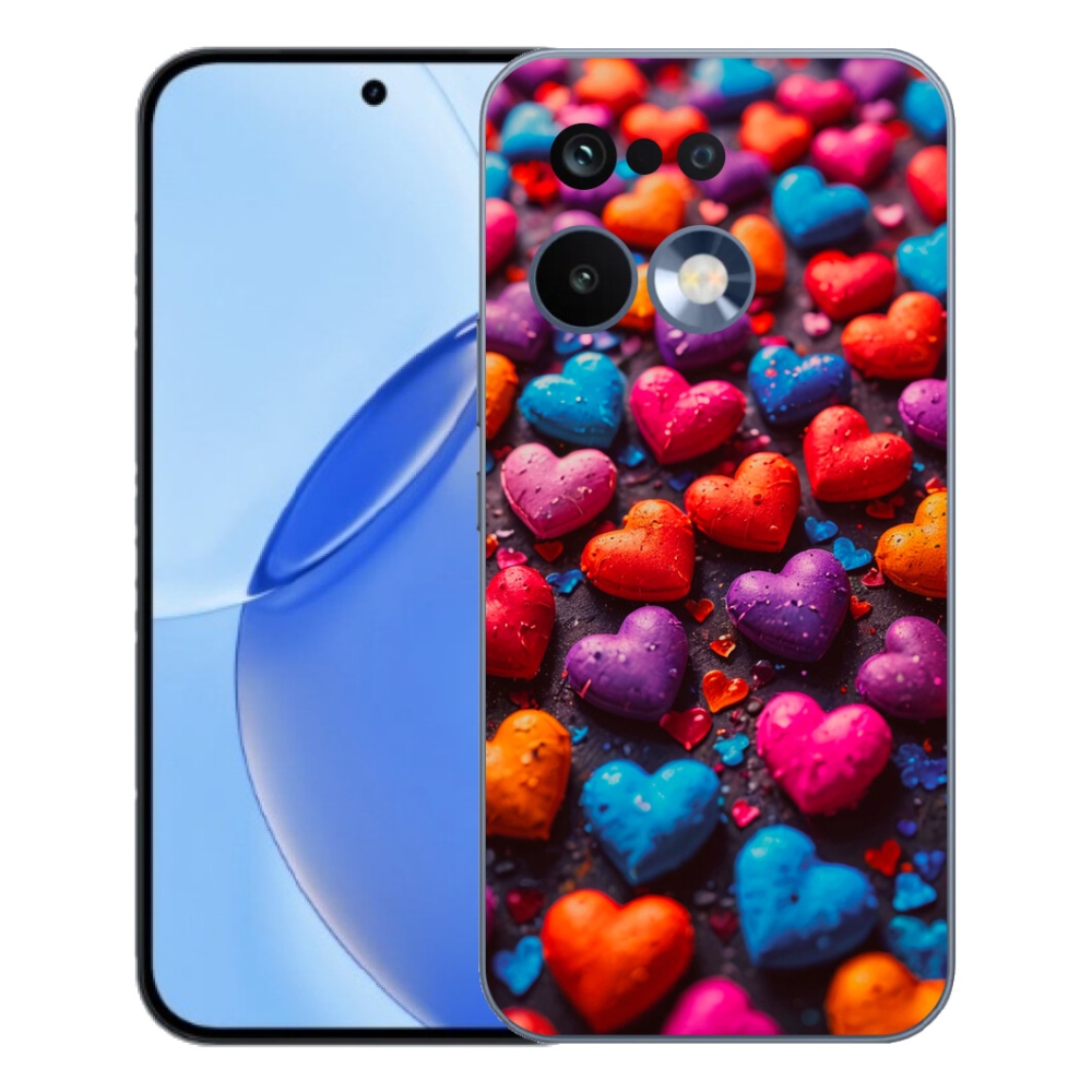Gelový kryt mmCase na Realme 16 Pro - barevná srdce
