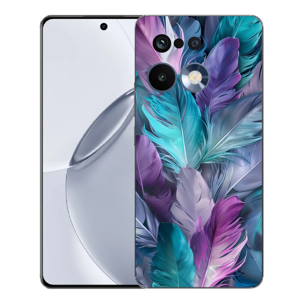 Gelový kryt mmCase na Realme 16 Pro+ - barevné peří 2
