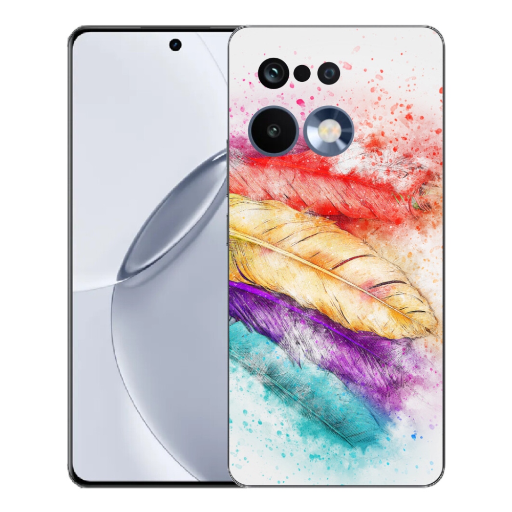 Gelový kryt mmCase na Realme 16 Pro+ - barevné peří