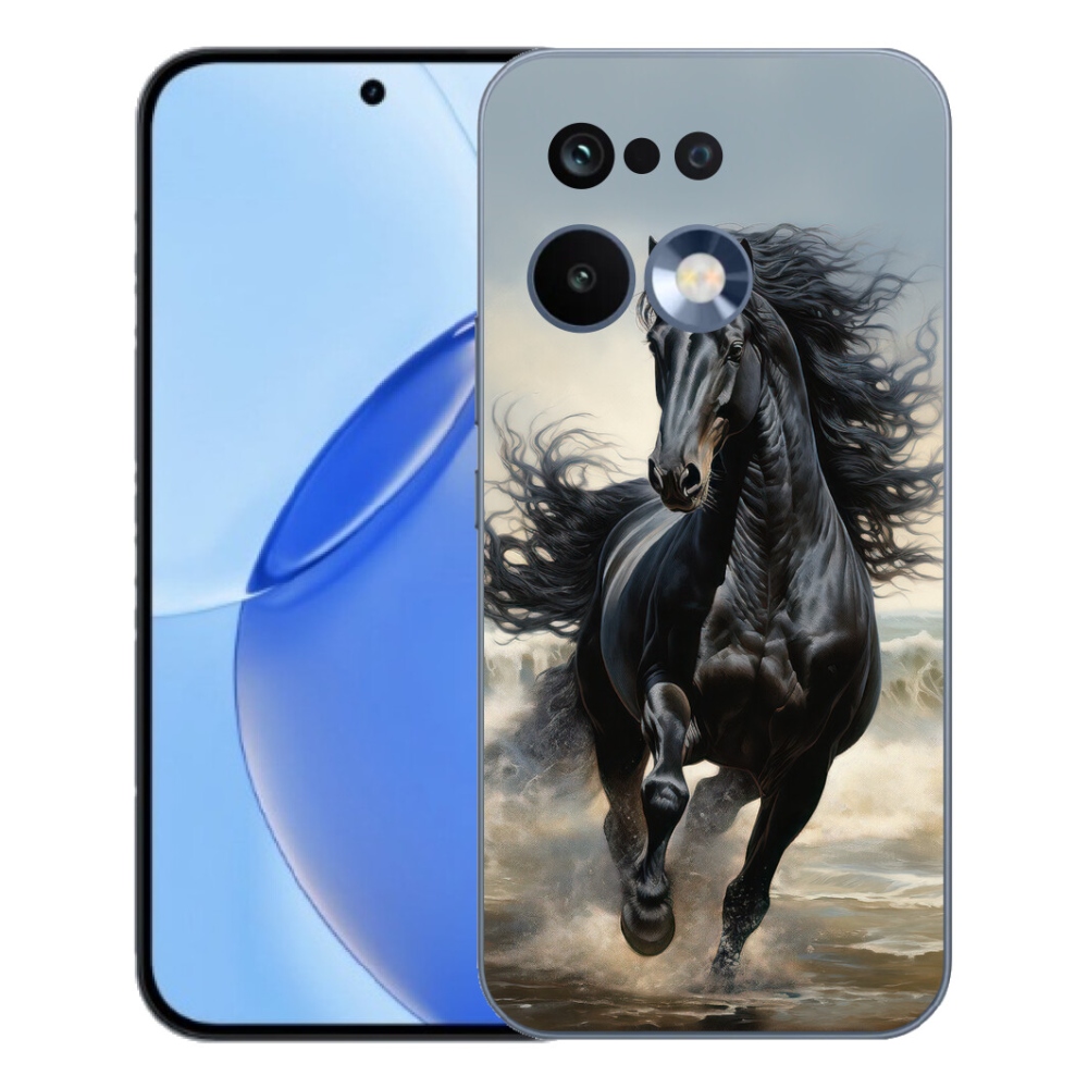 Gelový kryt mmCase na Realme 16 Pro - běžící černý kůň