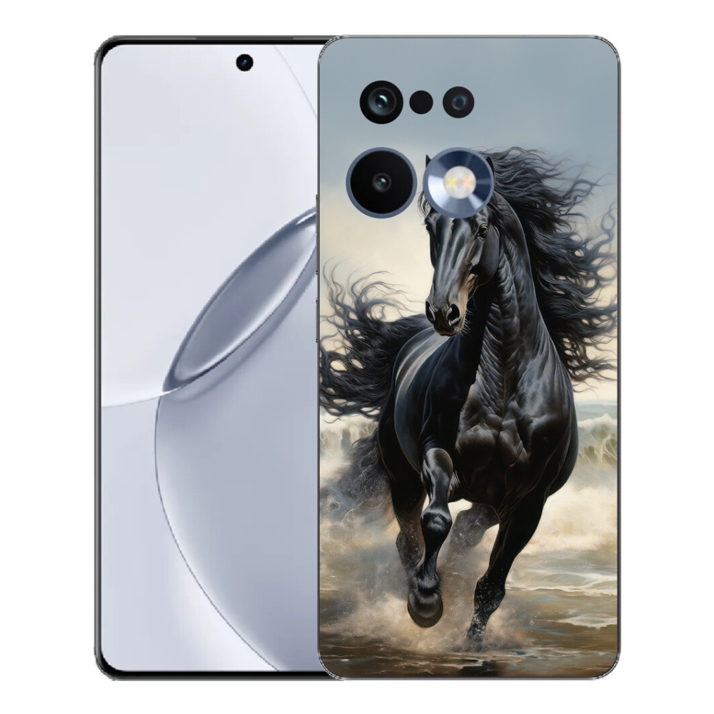 Gelový kryt mmCase na Realme 16 Pro+ - běžící černý kůň