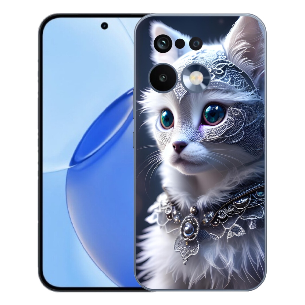 Gelový kryt mmCase na Realme 16 Pro - bílá kočka