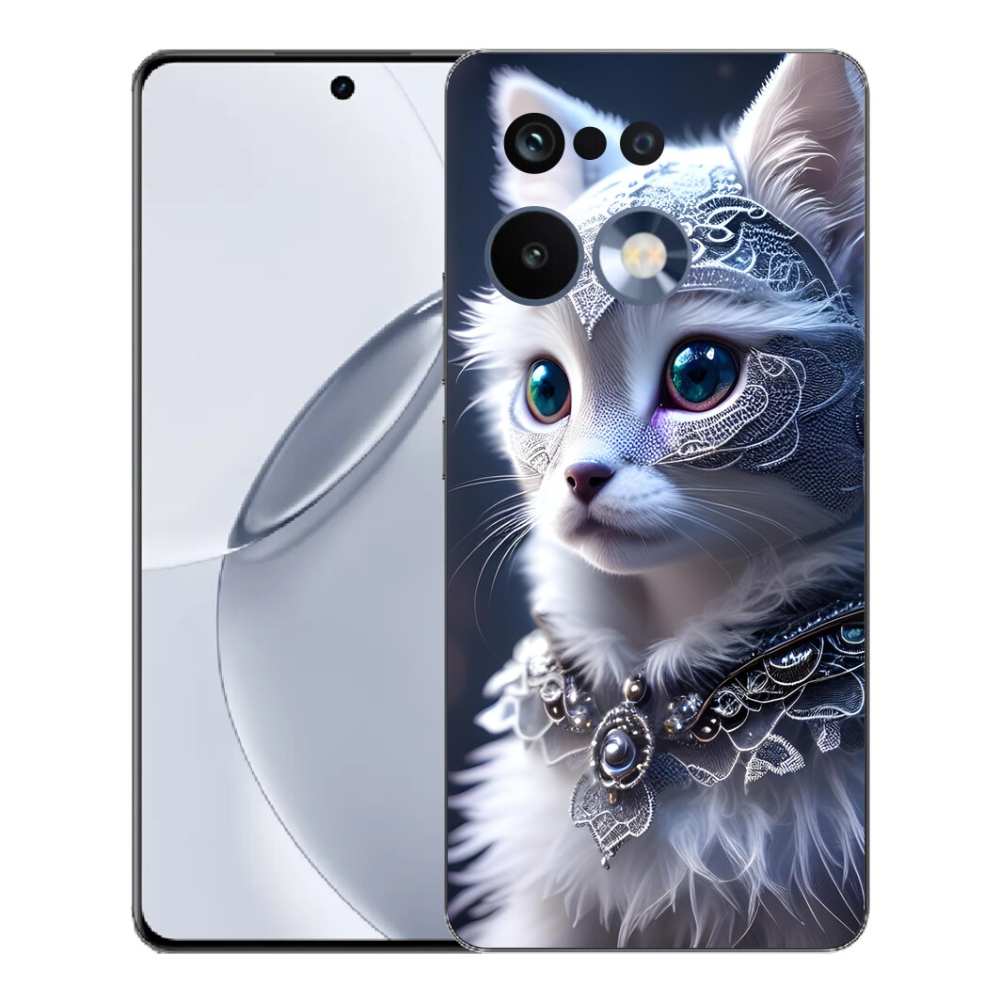Gelový kryt mmCase na Realme 16 Pro+ - bílá kočka