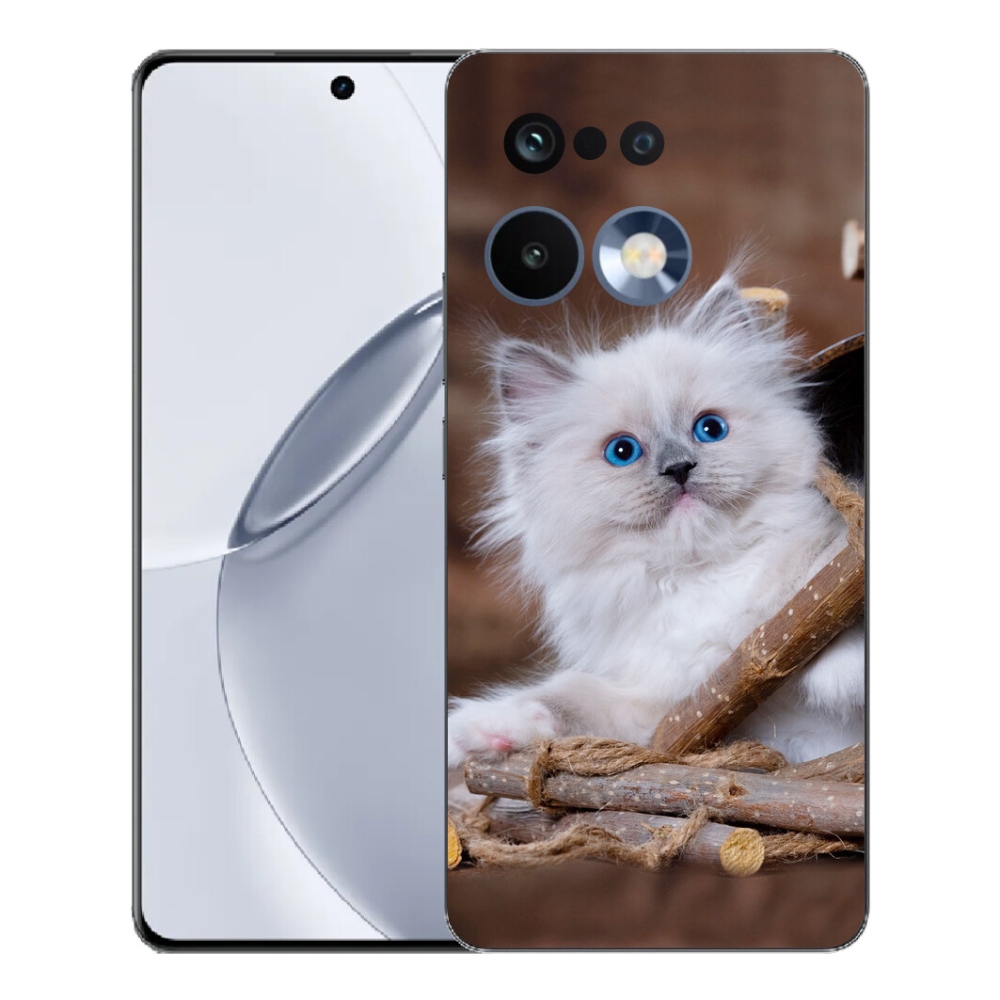 Gelový kryt mmCase na Realme 16 Pro+ - bílé kotě