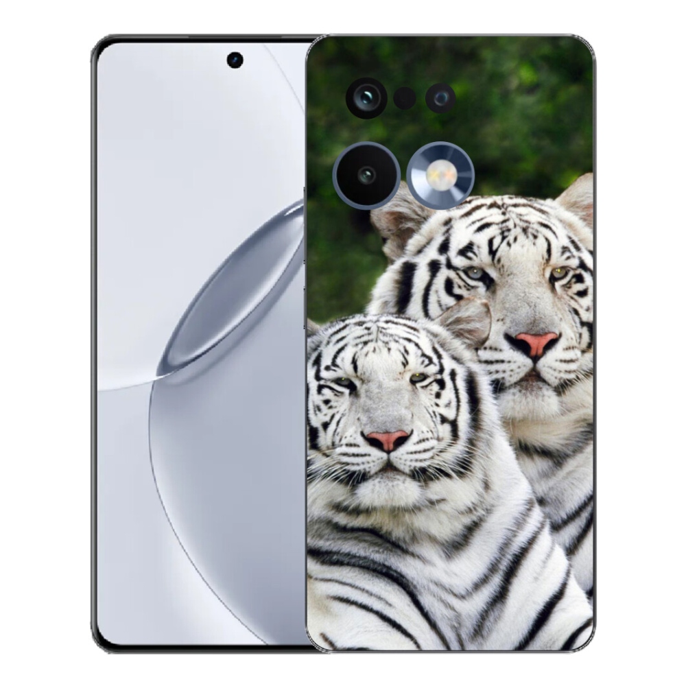 Gelový kryt mmCase na Realme 16 Pro+ - bílí tygři