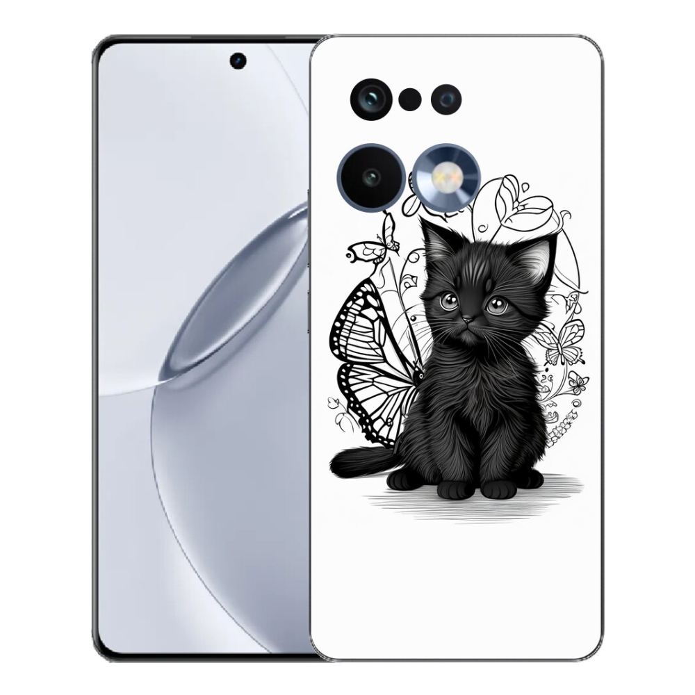 Gelový kryt mmCase na Realme 16 Pro+ - černé kotě