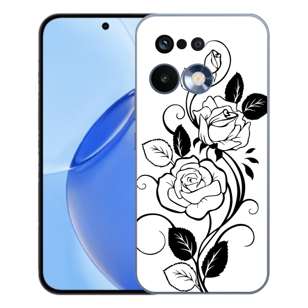 Gelový kryt mmCase na Realme 16 Pro - černobílá růže