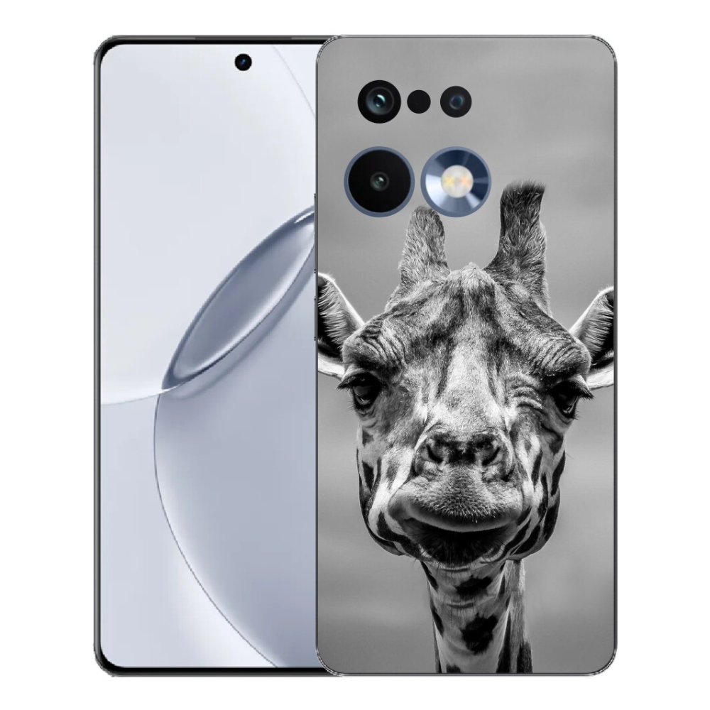 Gelový kryt mmCase na Realme 16 Pro+ - černobílá žirafa
