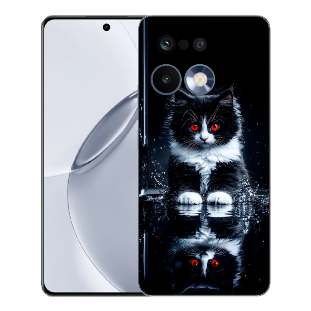 Gelový kryt mmCase na Realme 16 Pro+ - černobílé kotě