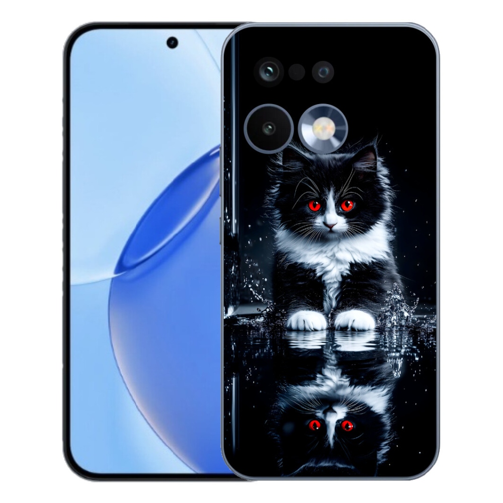 Gelový kryt mmCase na Realme 16 Pro - černobílé kotě