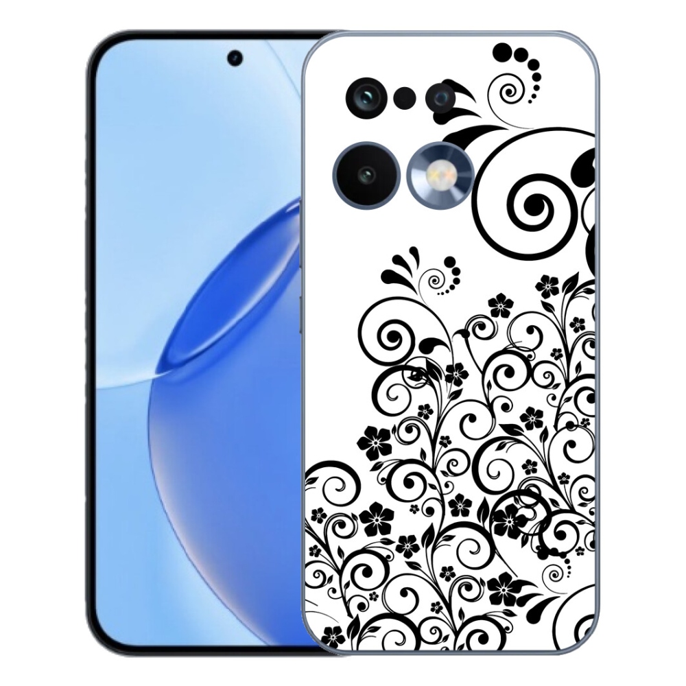 Gelový kryt mmCase na Realme 16 Pro - černobílé květinové vzory