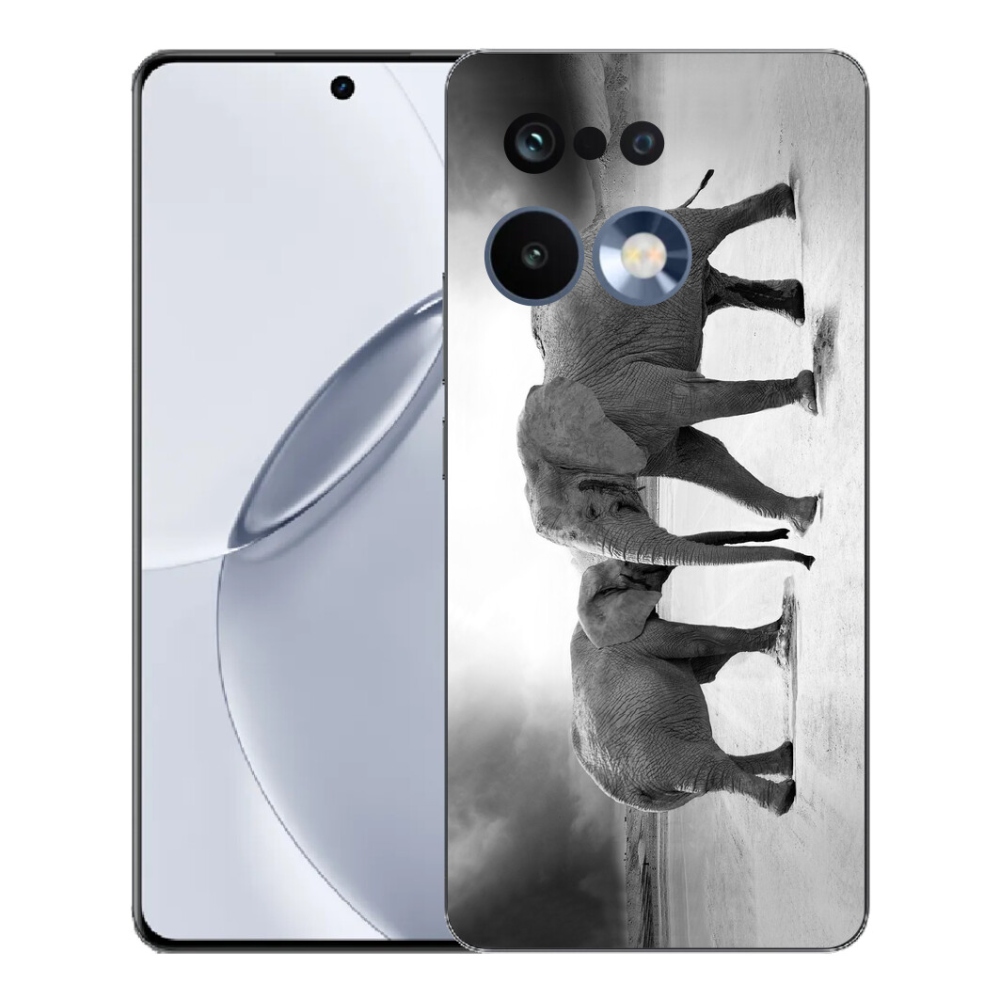 Gelový kryt mmCase na Realme 16 Pro+ - černobílí sloni