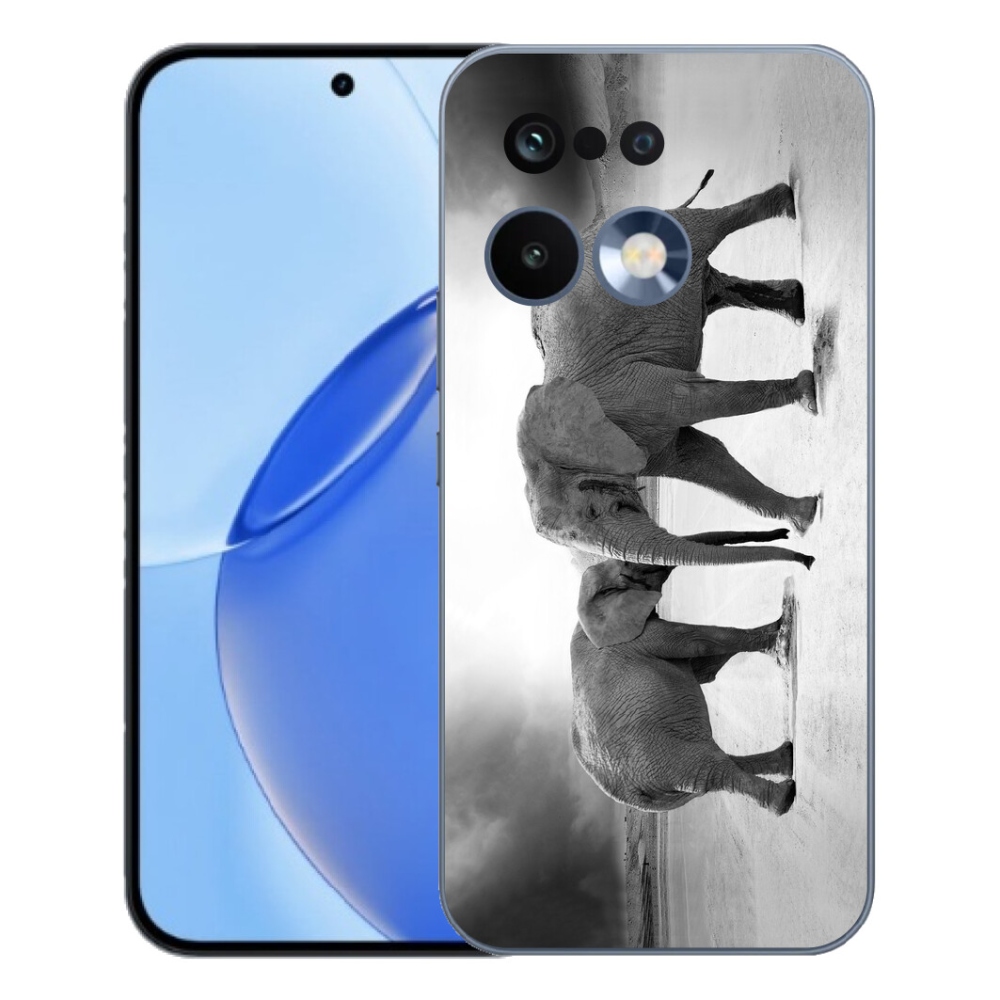 Gelový kryt mmCase na Realme 16 Pro - černobílí sloni