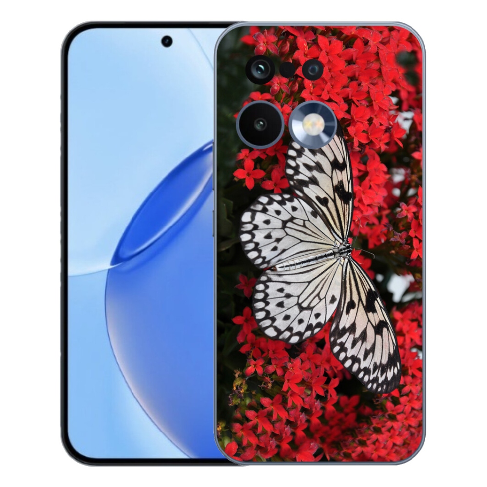 Gelový kryt mmCase na Realme 16 Pro - černobílý motýl 1