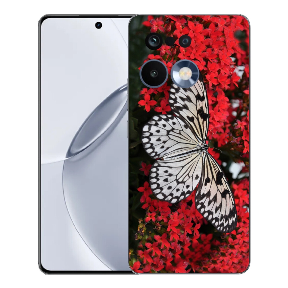 Gelový kryt mmCase na Realme 16 Pro+ - černobílý motýl 1