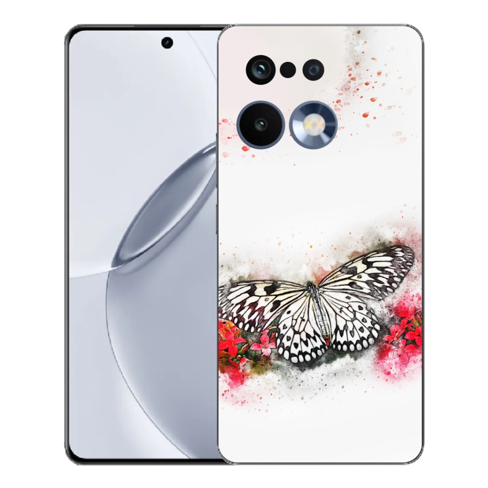 Gelový kryt mmCase na Realme 16 Pro+ - černobílý motýl